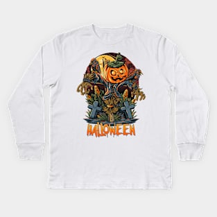 Halloween Scarecrow Kids Long Sleeve T-Shirt